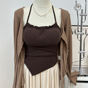有意思0816吊带内搭自带胸垫外扩显胸挂脖小肚兜背心修身 女 打底衫