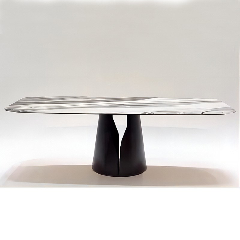 意式极简风餐桌底架岩r板大理石餐桌脚圆桌长桌金属桌脚支架