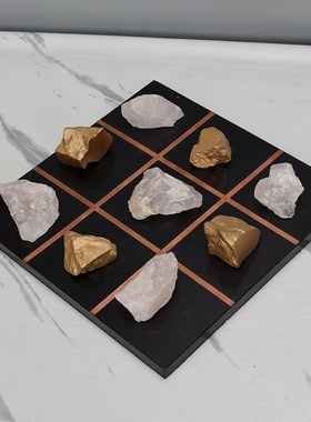 简约现代客厅电视柜样板房茶几家居饰品J别墅酒店创意棋盘软装摆