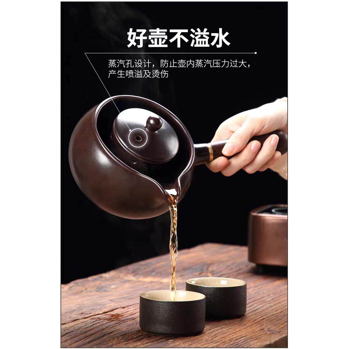 烧水壶简约耐高温一体侧把壶电热炉煮茶器多用围炉煮茶罐罐茶陶瓷