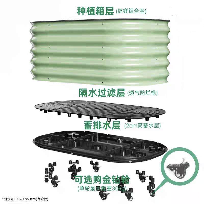 种菜金属盆家用种植箱阳台种植箱可移动阳台花盆阳台蔬菜种植盆