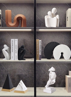 北欧创意摆件简约现代抽象人物雕塑办公室客厅电视柜酒柜软装饰品