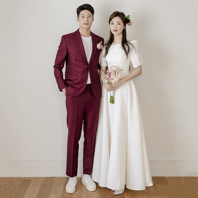 2022新款缎面轻婚纱韩版修身绑带结婚新娘齐地长裙简约礼服出门纱