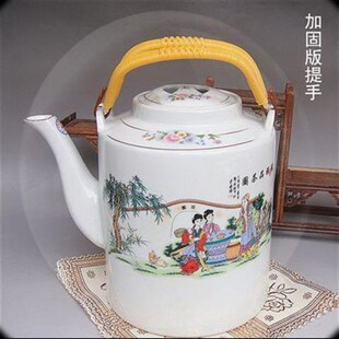 。老式瓦茶壶大容量提壶耐高温凉水壶家用陶瓷防爆茶壶加厚釉下彩