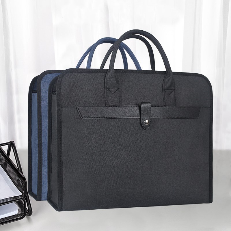 建腾手提文件袋帆布拉链商务会议资料公文袋文件包定制logo加厚商