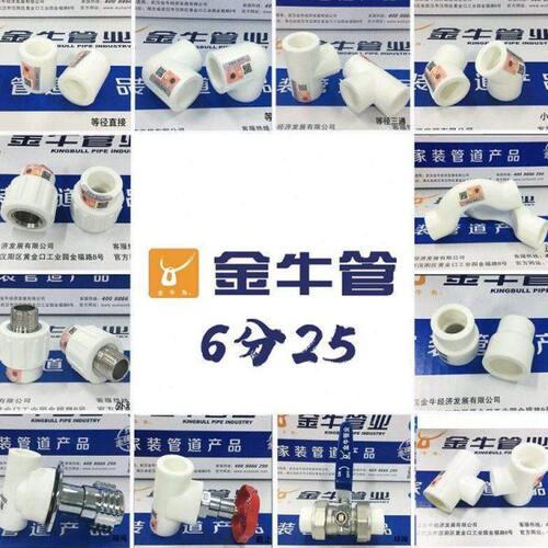 金牛管业白色PPR冷热水管配件6分25家装热熔接头武汉三通内丝弯头