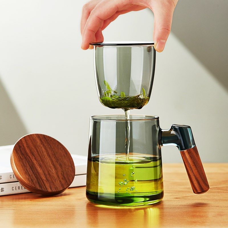 绿昌明玻璃杯茶水分离泡茶茶杯高档办公室男士水杯家用耐高温杯子,餐饮具,玻璃杯,淘宝优惠券,粉丝福利购,淘宝优惠卷