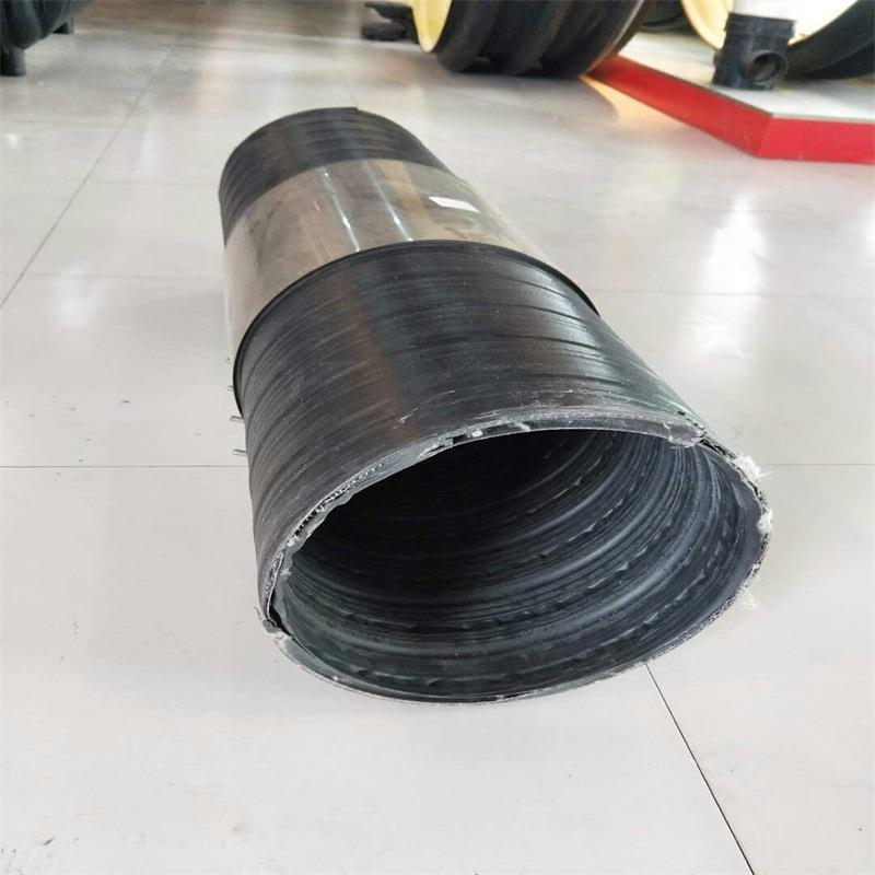 厂家直供HDPE双壁钢塑缠绕管300高密度hdpe双壁波纹管排污钢带管