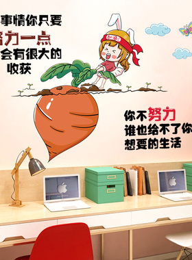 学习励志墙贴纸标语儿童房间装饰布置书房墙面小学生海报墙壁贴画