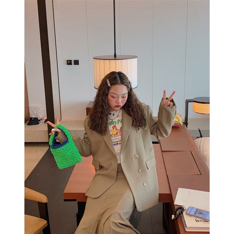 金大支小西装半身裙套装女春秋季新款高级感微胖休闲两件套裙装