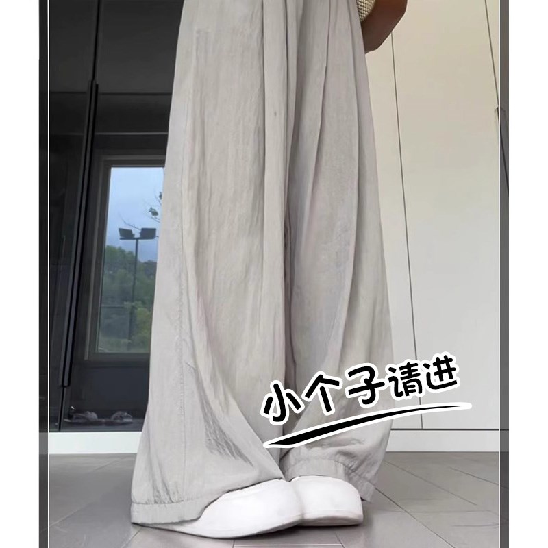 150小个子阔腿裤八分休闲裤女2024新款春秋穿搭显高褶皱山本裤子8