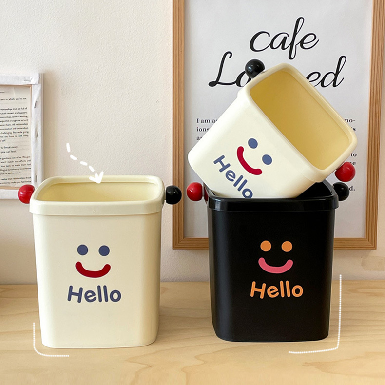 桌面垃圾桶高颜值迷你收纳桶带压圈床头柜宿舍客厅办公室废纸篓桶