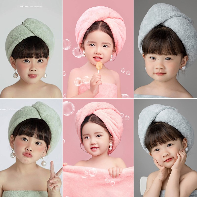 儿童摄影服装浴袍珍珠少女主题毛巾影楼拍照道具女童艺术照肖像照