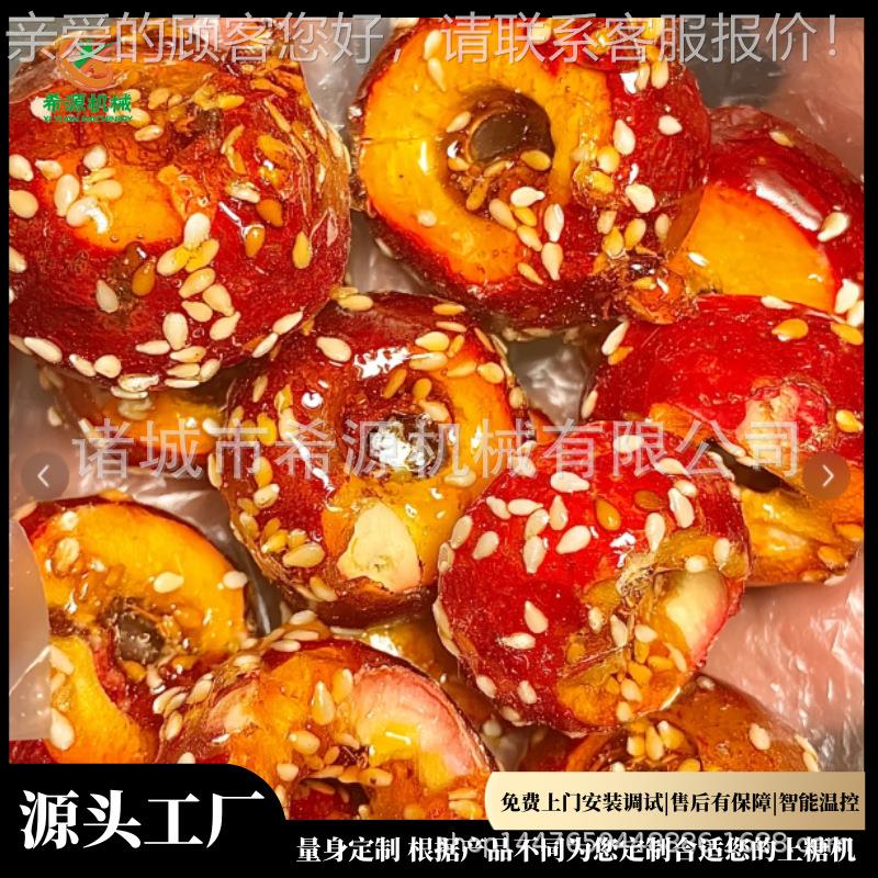 冻干楂上糖机 山拔丝秋葵HQE裹糖浆设备裹 带加保温山药段热糖机