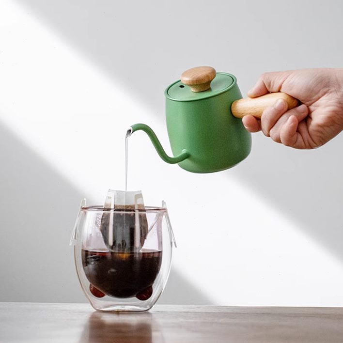 冲细口壶咖啡壶茶手冲壶小冲Q器 泡茶壶过滤壶日式迷你泡家用帝国