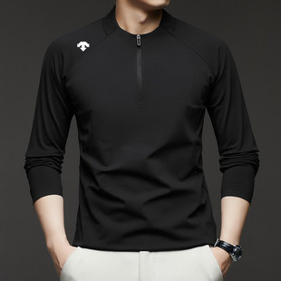 【专柜同款】秋冬季轻奢卫衣男士半拉链运动抓绒衣男装T恤打底衫