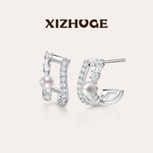 喜珠阁 Inner内心 涟漪镂空耳钉珍珠耳环小众高级生日礼配饰