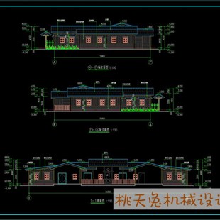 钢结构古建筑街道商业房r屋楼房建筑结构施工CAD图纸仿古房屋古街