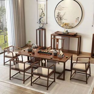 屏风茶桌椅全实木功夫茶几禅E意家用接待罗汉床沙发泡茶组 新中式