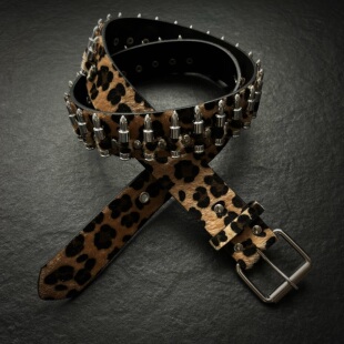洛默半夏豹纹金属子弹裤腰带美式质感小众皮带男女穿搭质感配件