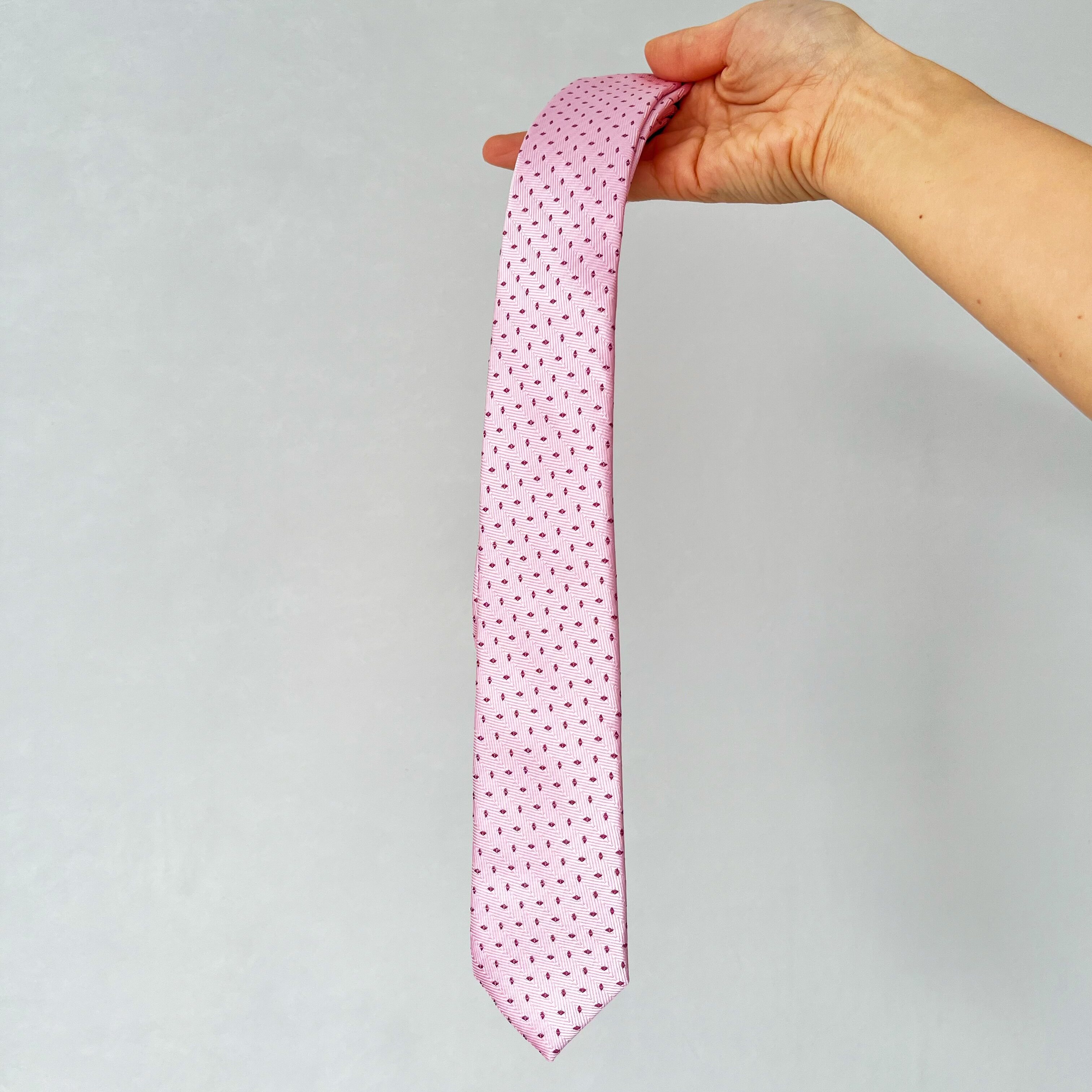 粉色系职场海妖风樱花粉波点领带女美式时髦休闲学院百搭手打领带