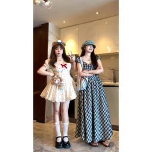 蛋糕裙 彩色波点蓬蓬裙 甜美公主连衣裙少女可爱夏日微胖显瘦打揽