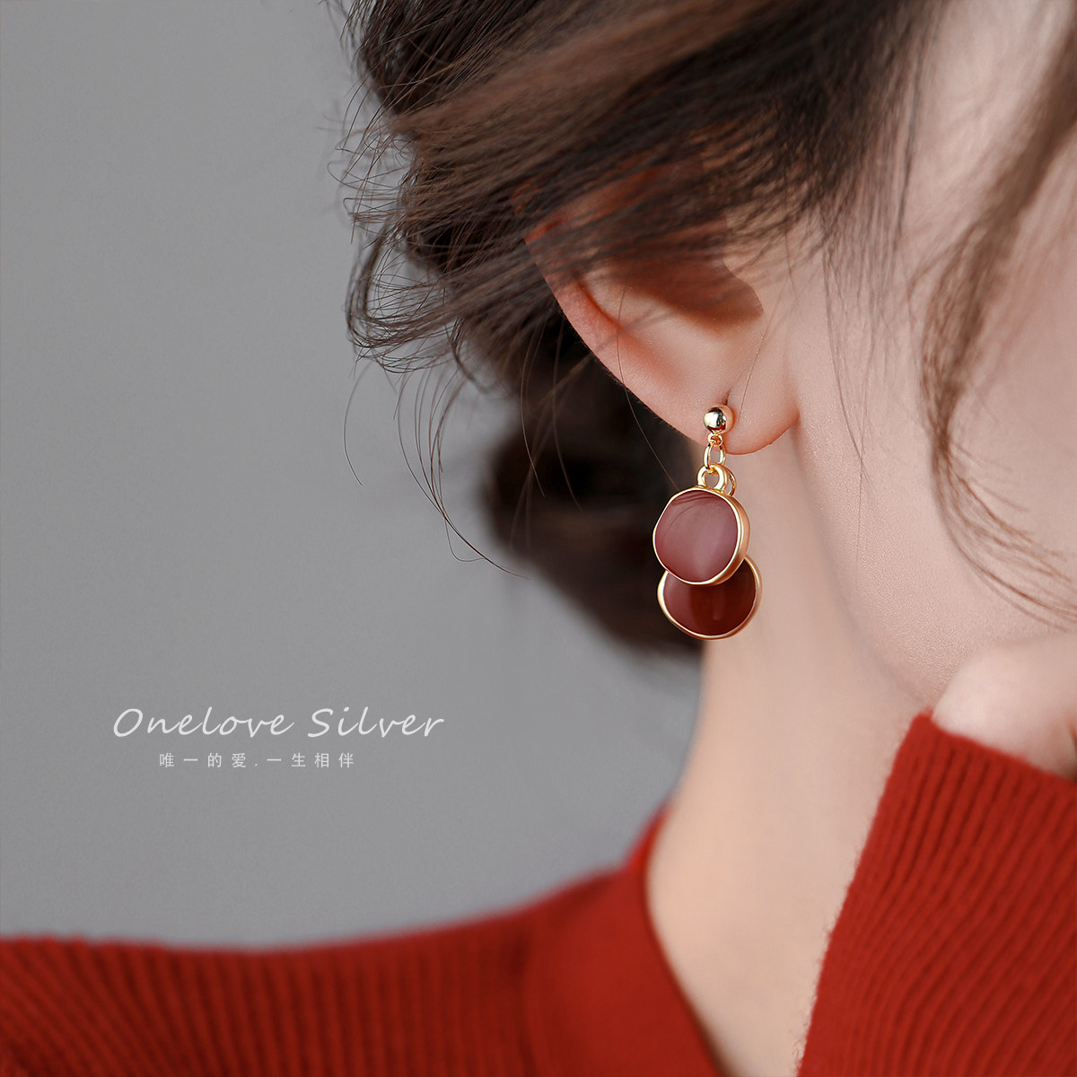 轻奢复古滴釉耳环2024新款爆款红色新年款耳钉无耳洞耳夹女耳饰冬,饰品/流行首饰/时尚饰品新,耳环,淘宝优惠券,粉丝福利购,淘宝优惠卷
