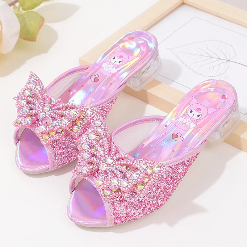 夏季女童拖鞋新款库洛米公主鞋小女孩子水晶鞋儿童高跟宝宝凉拖鞋,童鞋/婴儿鞋/亲子鞋,儿童凉拖鞋,淘宝优惠券,粉丝福利购,淘宝优惠卷