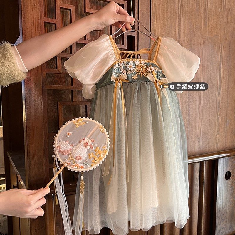 汉服女童夏季连衣裙2025新款儿童古风超仙齐胸襦裙女孩唐装公主裙,童装/婴儿装/亲子装,汉服,淘宝优惠券,粉丝福利购,淘宝优惠卷