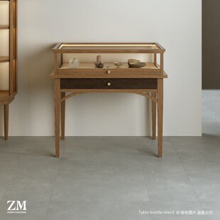 复古风玻璃陈列柜珠宝展示柜美甲店服装店首饰抽屉柜文创礼品陈列