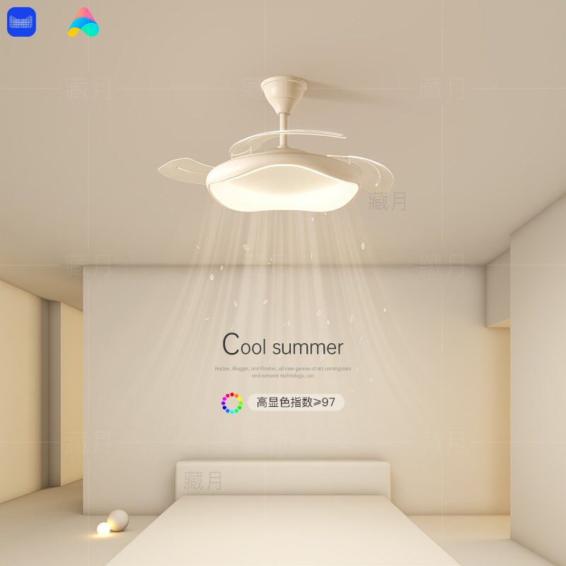 隐形吊扇灯led吸顶灯风扇灯创意卧室灯客厅灯餐厅房间2024新灯具