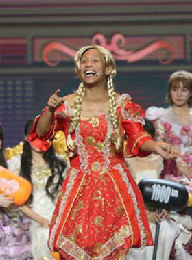 舞台搞笑表演反串假发男扮女装假发逼真古装女网红头套cos假发