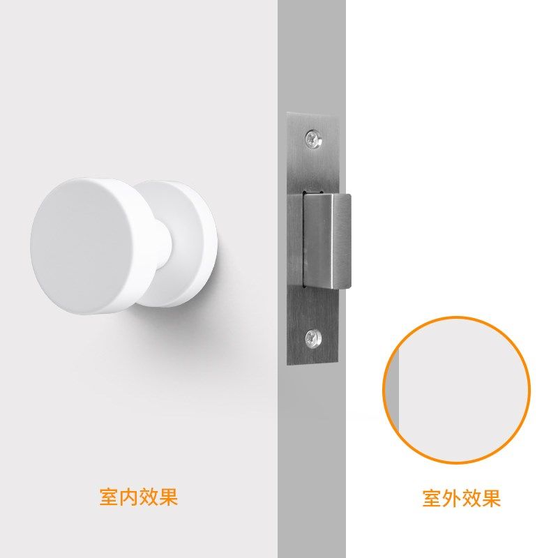 隐形门锁专用卧室静音简易通用把手白色黑隐藏圆形房间室内单面锁