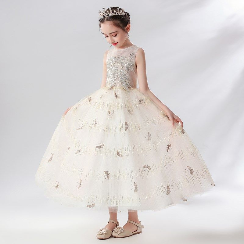 儿童礼服公主裙花童婚纱女童钢琴演出服模特走秀主持人晚礼服女孩