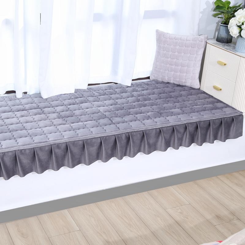 飘窗垫窗台垫阳台榻榻米垫子坐垫毛绒加厚防滑欧式卧室窗毯子定制