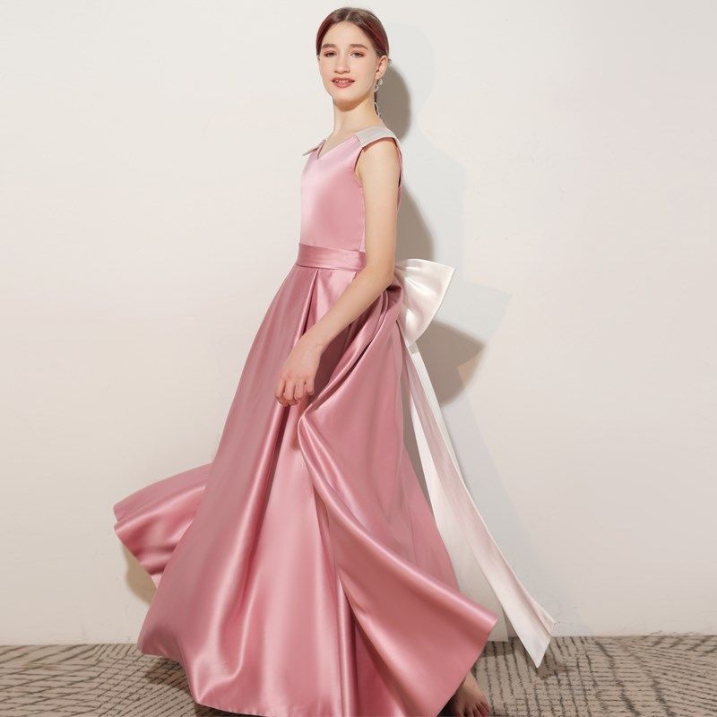 女童小提琴演奏钢琴长笛演出晚礼服高端儿童走秀生日宴会公主长裙