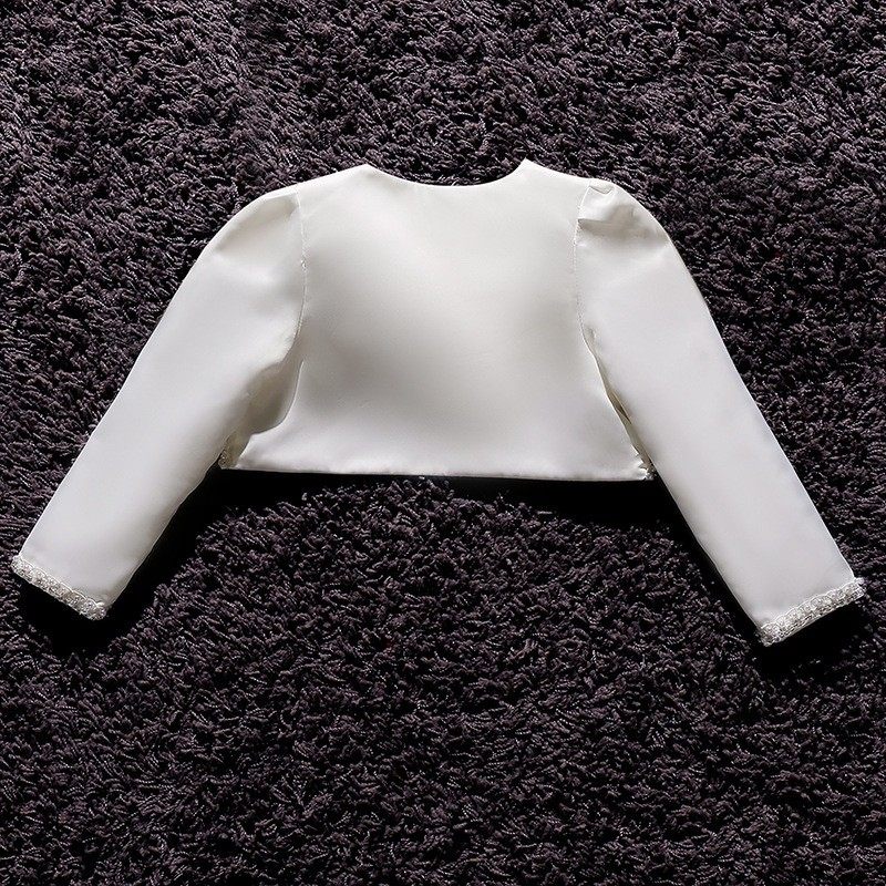 周岁外搭女童婚纱礼服裙长袖外套儿童礼服