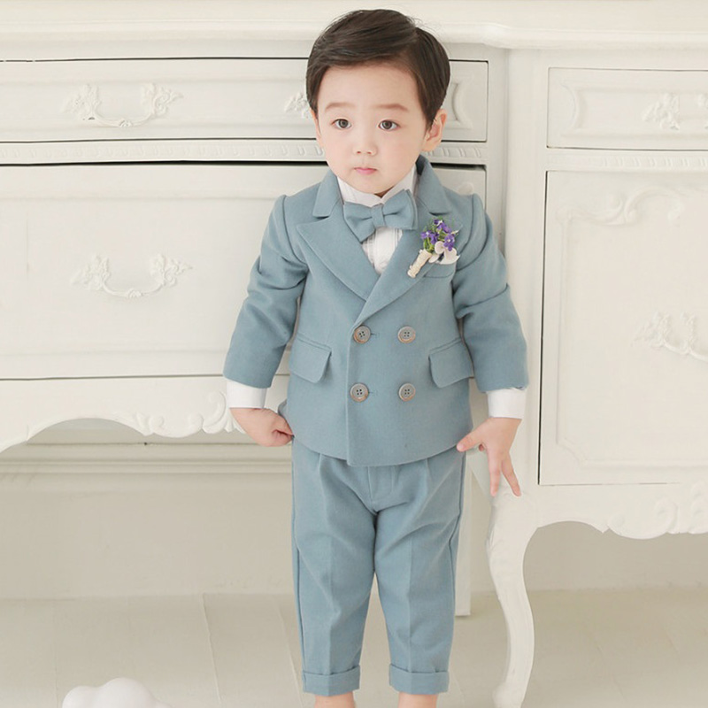 男童西装套装儿童礼服秋冬周岁生日花童主持人演出服抓周小西服