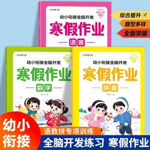 幼小衔接教材全套一日一练幼儿园大班练习册全套学前班寒假作业拼音数学语文全套练习册幼升小一年级每日一练全脑开发思维训练练习
