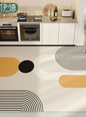 厨房地垫防滑防油可擦免洗pvwc脚垫2024新款专用防水整铺皮革地毯