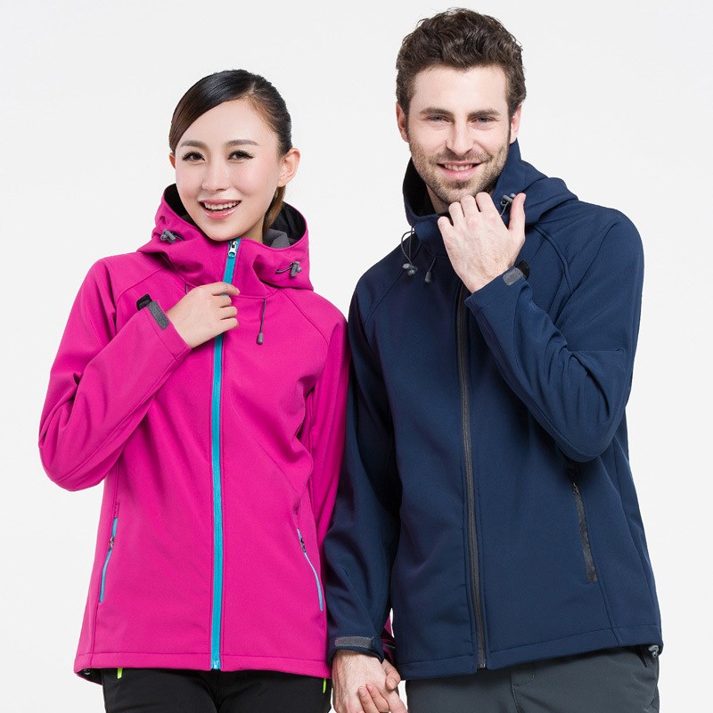 秋冬季户外男软壳衣女抓绒衣加绒加厚保暖冲锋衣定Q制工作服印LOG