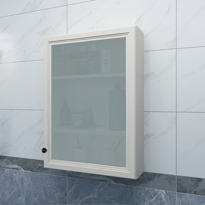 太空铝吊柜玻璃门收纳柜展示柜轻奢F简约卫生间墙壁柜防水壁挂柜