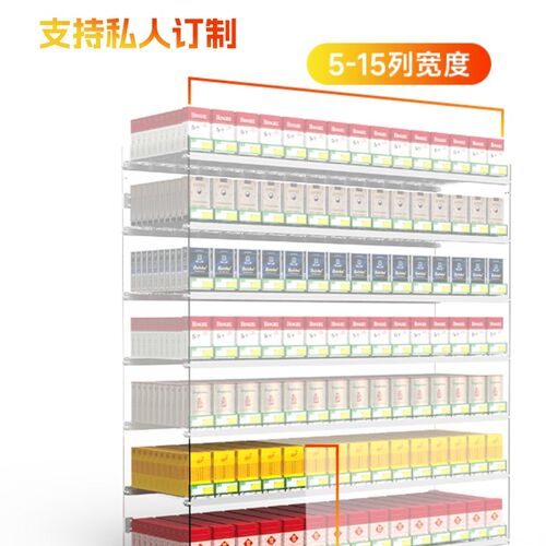 多层推烟器台式h超市便利店挂墙式烟架自动弹出推进器烟架子展示