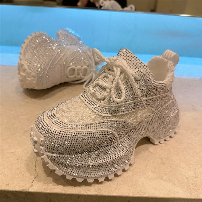 欧货重工水钻满钻老爹鞋女2025新款时尚松糕鞋厚底增高休闲运动鞋,女鞋,老爹鞋,淘宝优惠券,粉丝福利购,淘宝优惠卷