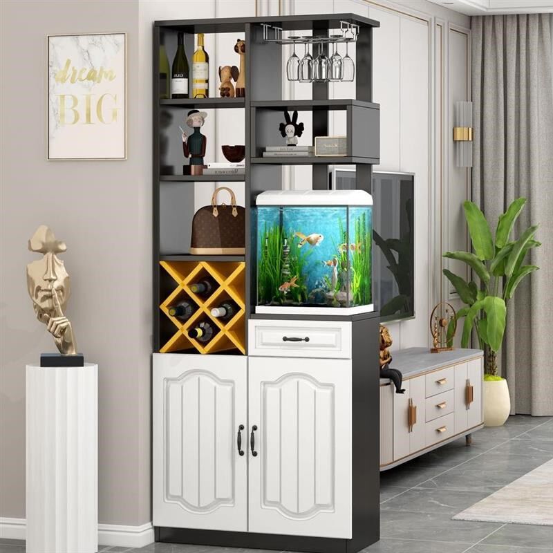 入户玄关柜鱼缸k酒柜餐厅屏风隔断柜欧式轻奢门厅柜客柜进门鞋柜