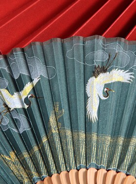 雅扇堂古风仙鹤小折扇中国风古典随身便携折叠扇子汉服女士旗袍扇