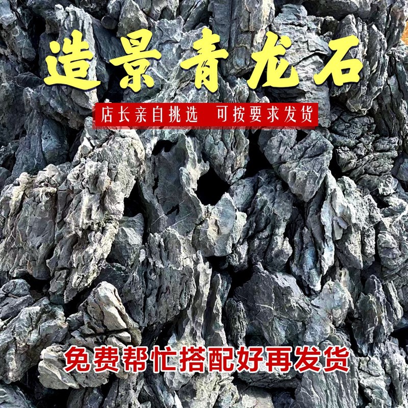 青龙石装饰假山原石酸洗英德石片鱼缸草缸造景石盆景附石园林景观图片