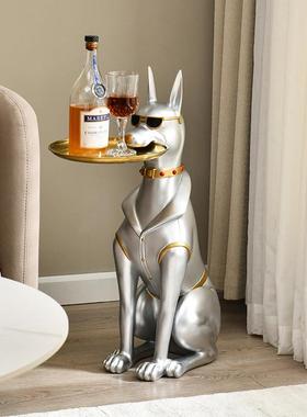 送礼家居客厅落地装饰托盘狗摆件乔迁电视柜沙发犬工艺杜门店宾