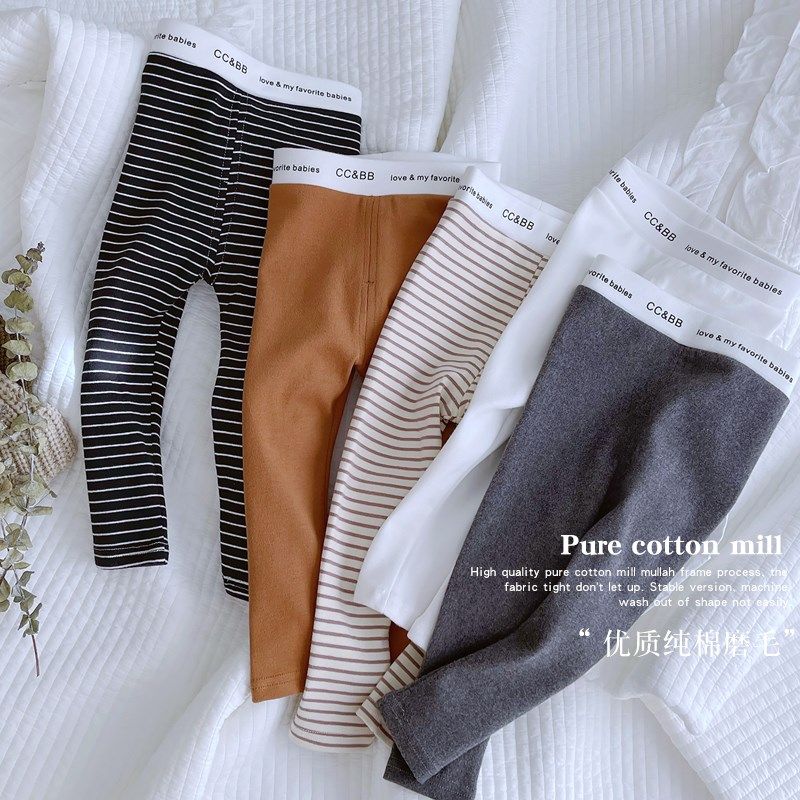 清新文艺风加厚儿童纯棉春秋打底裤宝宝磨毛中腰护肚长裤子女休闲,童装/婴儿装/亲子装,裤子,淘宝优惠券,粉丝福利购,淘宝优惠卷