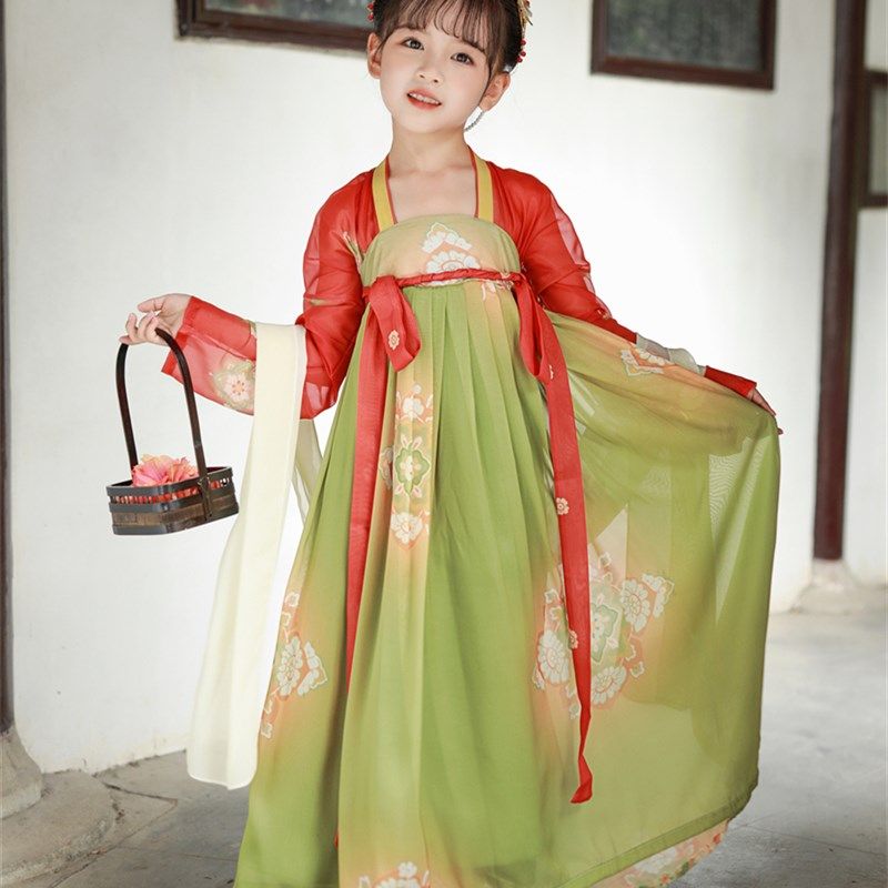 唐装女童汉服唐宫夜宴表演服女孩仙气古装学生中国风演出服四季款,童装/婴儿装/亲子装,汉服,淘宝优惠券,粉丝福利购,淘宝优惠卷